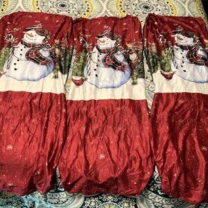 4 NEW SNOWMAN HOLIDAY CHAIR SLIPCOVERS CHRISTMAS SET 4
